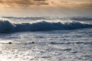 Waves rushing hard on the East Sea