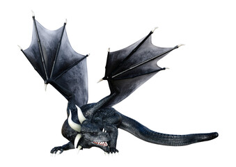 Naklejka premium 3D Rendering Fairy Tale Dragon on White