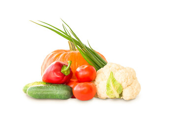 fresh harvest on isolated white background