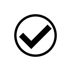 Check and success icon. Internet flat icon symbol for applications.