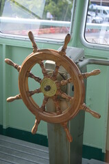  wooden rudder of a boat in port © arch.miola