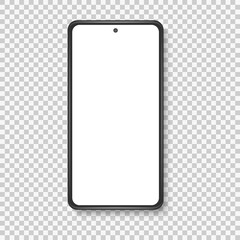 Realistic modern phone, mock up, isolated on white background. Vector illustration.