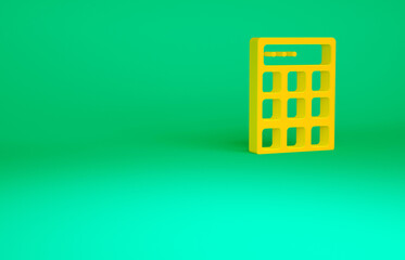 Orange Password protection and safety access icon isolated on green background. Security, safety, protection, privacy concept. Minimalism concept. 3d illustration 3D render.