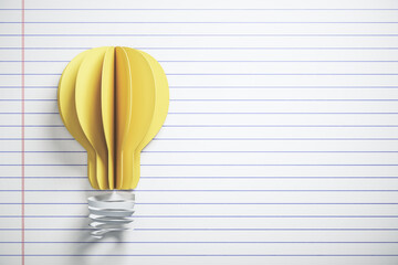 Yellow lamp made from paper