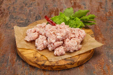 Homemade pork minced meat for cooking