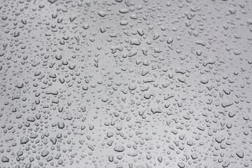 Water droplets on the car after rain
