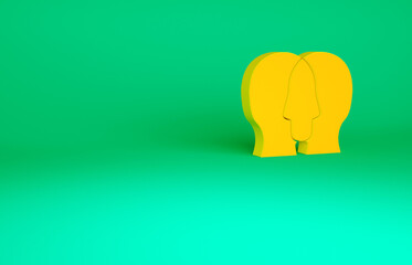 Orange Project team base icon isolated on green background. Business analysis and planning, consulting, team work, project management. Developers. Minimalism concept. 3d illustration 3D render.