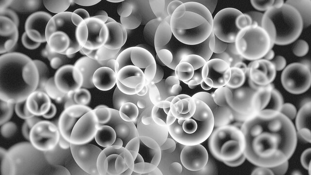 Black and white bukeh background texture in black background