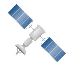 Satellite isolated on white background. Vector illustration.