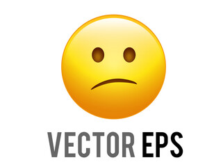 vector gradient yellow afraid,  disappointed and upset face emoji icon