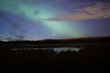 Aurora and stars at night