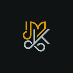 MK KM abstract vector logo monogram template, Letter M and K logo or MK initials two modern monogram symbol concept. Creative Line sign design. 