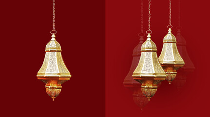 Antique Hanging Lantern Gold Plated