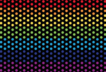 Polka dot vector background. Retro polka dot poster.  Gradient polka dot pattern.  LGBT pattern. 