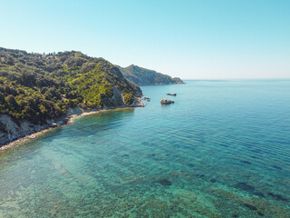 Fototapeta premium Wonderful aerial view of Greek Coast 