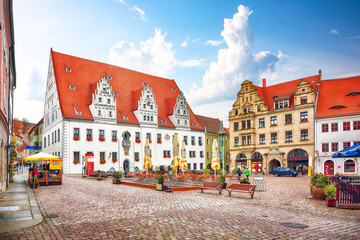 Marvelous view on cityscape of Meissen town on the River Elbe.