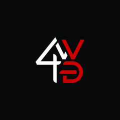 4WD Brand Text Modern Icon Logo Design Template