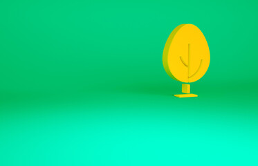 Orange Tree icon isolated on green background. Forest symbol. Minimalism concept. 3d illustration 3D render.