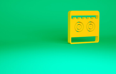 Orange Shooting gallery icon isolated on green background. Minimalism concept. 3d illustration 3D render.