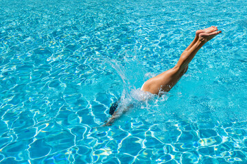 woman in luxury spa resort near the swimming pool. - 374846797