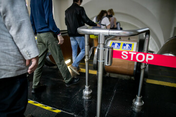 Old escalator leading to the metro station