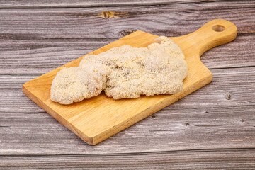Raw meat schnitzel for roast