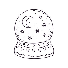 Magician ball. Mystical vector illustration for Halloween.