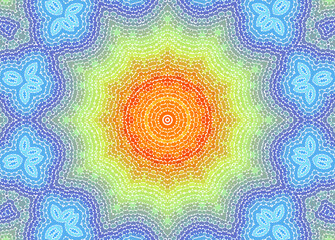 Abstract multicolor concentric mosaic pattern