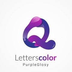 Fototapeta premium Q letter modern style logo. Vector abstract material design style. Logo elements, icon, full color logos, Vector, illustrations