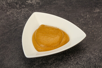 Mustard sauce in the bowl