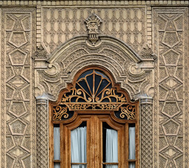 Wooden antique window of Abgineh glassware & ceramic museum , Tehran, Iran