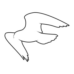 Falcon Silhouette on White Background. Isolated Vector Animal Template for Logo Company, Icon, Symbol etc