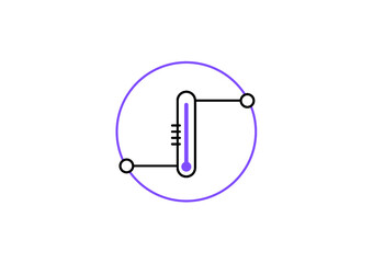 Thermometer icon, high temperature icon