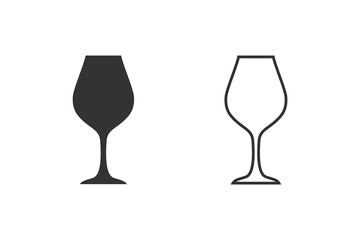 Wine glass line icon set vector illustration 