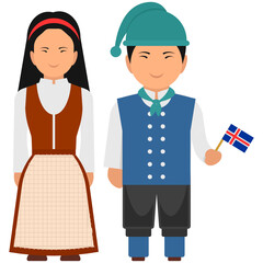 
A design of iceland dressing in editable vector 
