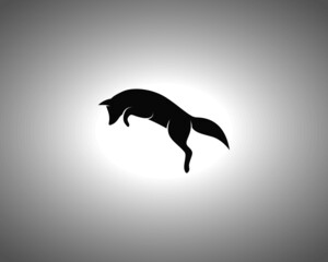 Fox Silhouette on White Background. Isolated Vector Animal Template for Logo Company, Icon, Symbol etc