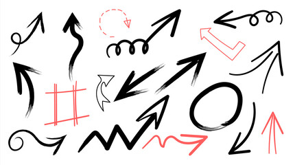 Arrow vector doodle. Hand drawn sketch arrows design for business plan and education. 