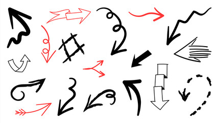 Arrow vector doodle. Hand drawn sketch arrows design for business plan and education. 