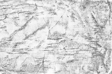 Old gray concrete wall with scratched white paint. Shabby cracked grey cement texture. Abstract grunge background