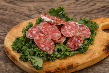 Iberian pork Fuet sausage slices
