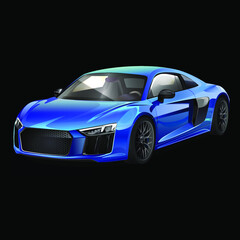 Obraz na płótnie Canvas Fast luxury sports car. Blue vehicle