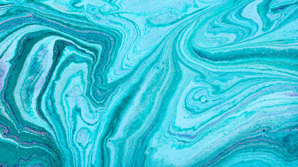 Obraz premium Modern fluid art. Abstract colorful background with swirl of acrylic pouring paints.