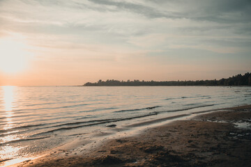 Seashore at sunset