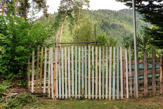 Village wooden rustic fence