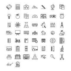 Education and school lineal icon pack