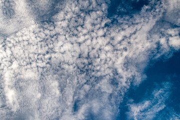 Beautiful small clouds in the blue sky