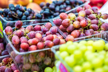 Varieties of grapes, red, purple and green - beautiful Israeli produce in 