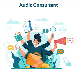 Audit concept. Business operation research and analysis. Financial