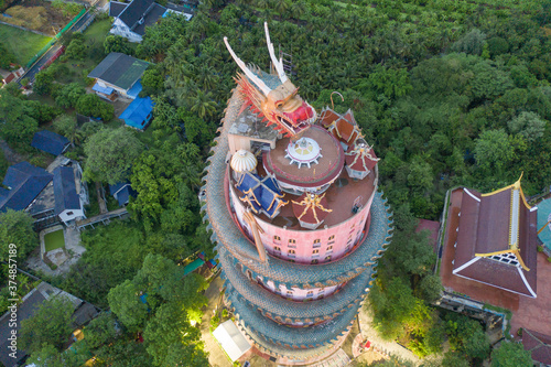 Aerial View Of Wat Samphran Or Chinese Dragon Temple In Sam Phran District In Nakhon Pathom Province Near Bangkok Urban City Thailand Tourist Attraction Landmark In Travel Trip Concept Wall Mural Tampatra