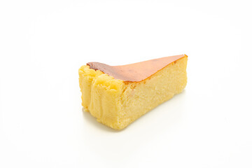 burn cheesecake on white